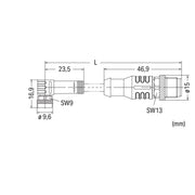 WAGO - Konfektioniertes Sensor-Aktor-Kabel Sensor-/Aktorleitung M8Bu. 756-5509/040-020 winklig,M12A-St.,ax. − 1 Stück