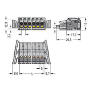 WAGO - Kabelsteckverbinder für Leiterplattensteckverbinder 1-Leiter-Federleiste 2231-112/037-000 Push-inCAGECLAMP,gr − 25 Stück
