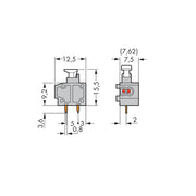 WAGO - Leiterplattenklemme 2LeiterLeiterplattenklemme 235-724/331-000 Drücker,0,75mm²,blau − 100 Stück