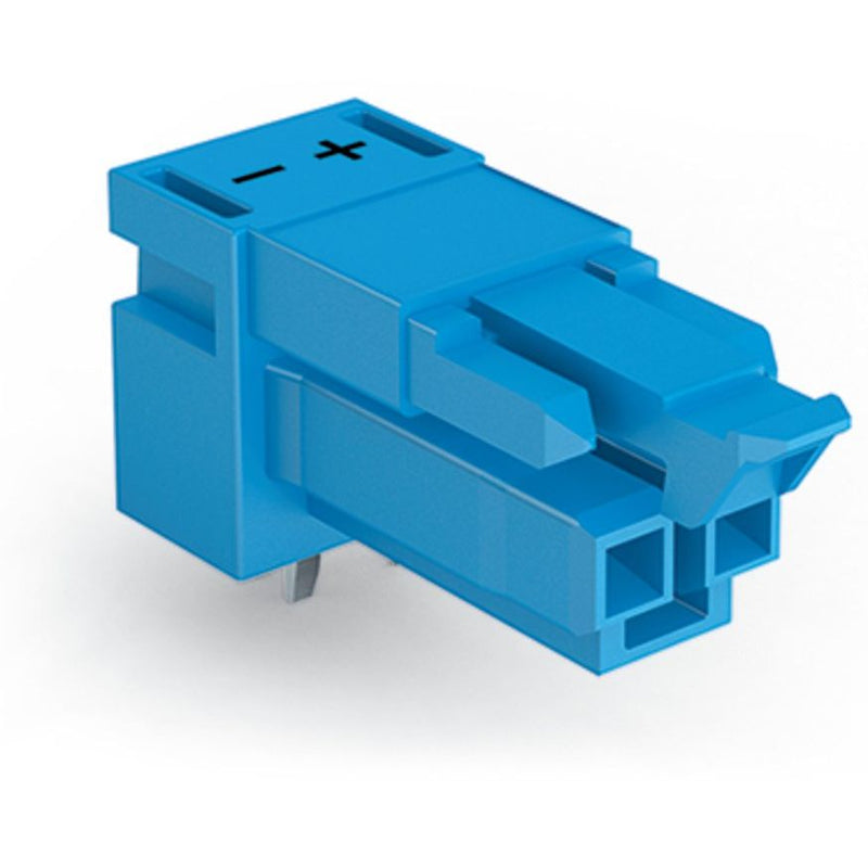 WAGO - Leiterplattensteckverbinder Buchse für Leiterplatten 890-3102/011-000 abgew.,2-polig,blau − 100 Stück