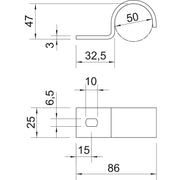 OBO Bettermann - Befestigungsschelle für Kabel/Rohre Befestigungsschelle 822 50 A4 50mm einlappig − 100 Stück