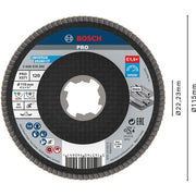 Bosch - Trenn-/Schleifscheibe PRO X571 2608619200 Fächerschleifscheibe