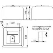 Telegärtner - Kommunikationsanschlussdose Kupfer Modul-Aufnahme AP 80x80 100021381 1fach aws leer