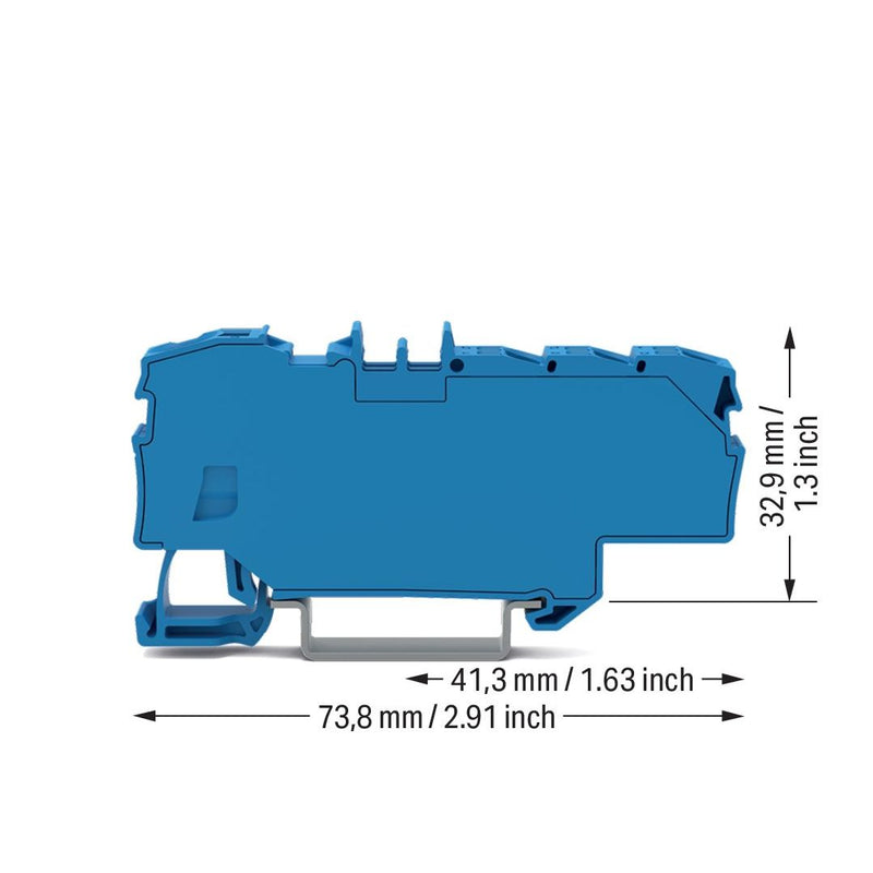 WAGO - Durchgangs-Reihenklemme Verteilerklemme 2006-8034 1x6qmm/6x1,5qmm, bl − 12 Stück