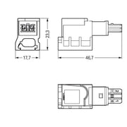 WAGO - Flachleitungsadapter für steckbare Gebäudeinstallation Abgriffmodul 893-122 2-polig,grün − 50 Stück