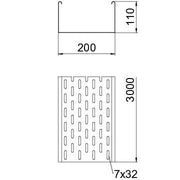 OBO Bettermann - Kabelrinne MKS 120 FS 110x200mm − 3 Meter