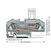 WAGO - Sicherungs-Reihenklemme Sicherungsklemme 282-696 0,2-6qmm, grau