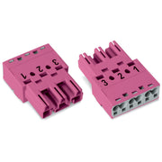 WAGO - Steckverbinder für steckbare Gebäudeinstallation Stecker 3-polig 770-293 Kod. B,pink − 100 Stück