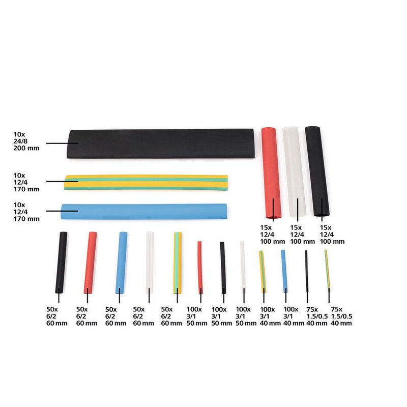 HellermannTyton - Sortimentskasten mit Schrumpfschlauchabschnitten Schrumpfschlauch-Set 380-03002 SHRINKIT 321 Univers