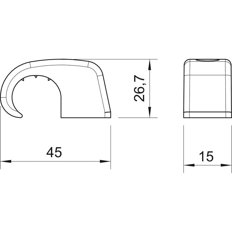 OBO Bettermann - Nagelschelle (für Kabel) Haft-Clip ohne Nagel 4044 21-25mm, PP, lgr − 50 Stück
