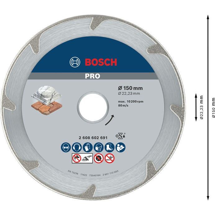 Bosch - Trenn-/Schleifscheibe Diamanttrennscheibe 2608602691 PRO Marble