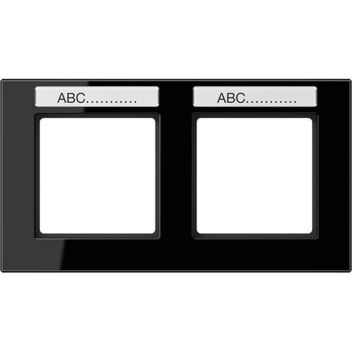 Jung - Abdeckrahmen Rahmen 2-f Schriftf.waager AC 5820 BFNA SW schwarz
