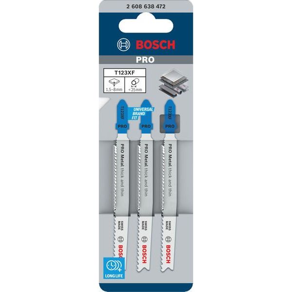 Bosch - Stichsägeblatt PRO Metal thick and thin 2608638472 T123XF − 10 Packung