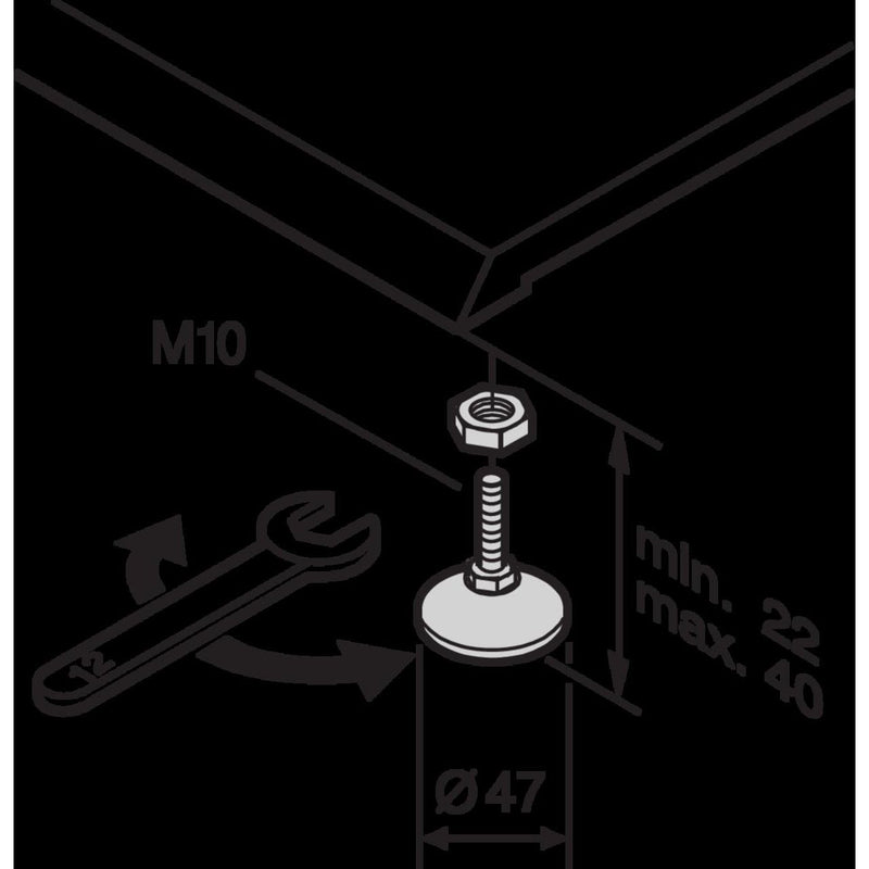 Schroff - Sockel/Sockelelement (Schaltschrank) Nivellierfüße 21190571 (VE4) − 3 Packung