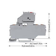 WAGO GmbH & Co. KG - Sicherungs-Reihenklemme 3-Leiter-Sicherungsklemme 2202-1711/1000-541 Abschlussplatte,grau − 50 Stück