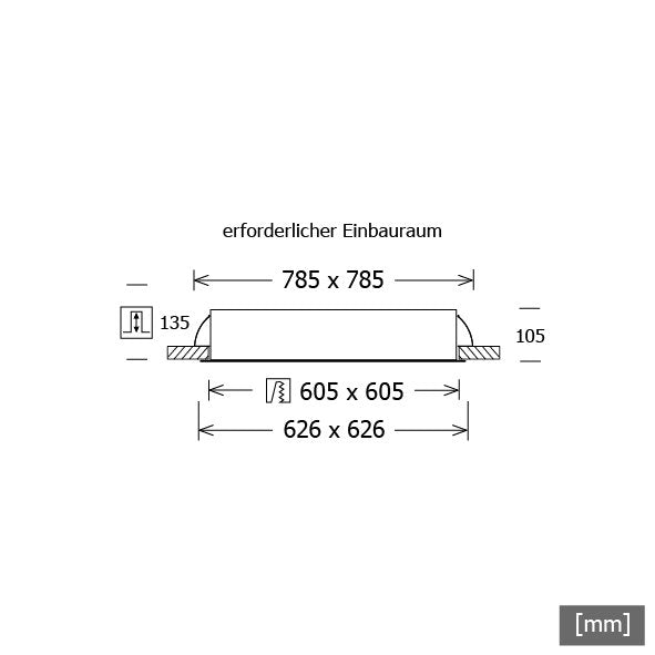 LTS Licht&Leuchten - Decken-/Wandleuchte LED-Einbauleuchte PLL57625401/DALI si 53W 4000K 5090lm