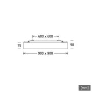LTS Licht&Leuchten - Decken-/Wandleuchte LED-Anbauleuchte PLL 50.900.40.1/DALI 117W 4000K 9225lm