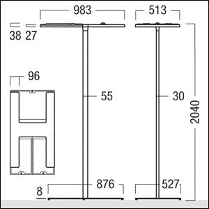Zumtobel Group - Stehleuchte LED - Stehleuchte ARTELEASUP #42190023 940, silber