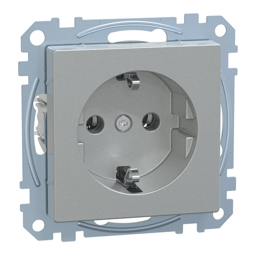 Merten - Steckdose SCHUKO-Steckdose alu MEG2401-0460 Schraub-Liftklemme