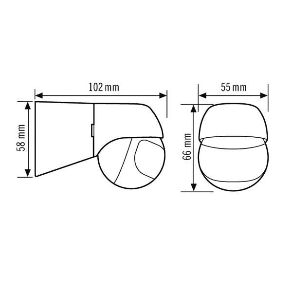 ESYLUX - Bewegungsmelder/Präsenzmelder komplett Bewegungsmelder MD 180 BASIC L weiss 180° weiß