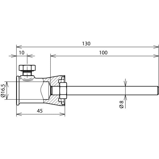 DEHN - Zubehör/Ersatzteile für Erdung und Blitzschutz Befestigungs-Adapter D16mm BA RD8 BB16 V2A ZG gerade