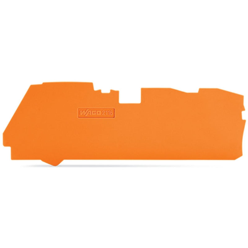 WAGO - Abschluss- und Zwischenplatte für Reihenklemme Abschluss Zwischenplatte 2116-1392 1 mm, orange − 25 Stück