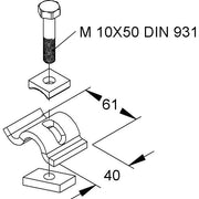 Niedax - Befestigungselement für Stiel/Profilschiene Spannklaue SPKGM 25 F (1Paar) − 1 Packung