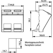 Telegärtner - Kommunikationsanschlussdose Kupfer Zentralplatte französisch 100021428 45x45 f. 2x AMJ/UMJ − 10 Stück