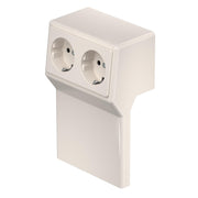 Rehau - Geräteträger für Sockelleistenkanal RAUDUO Gerätetank RD 2GT40105 cws Doppelsteckdose