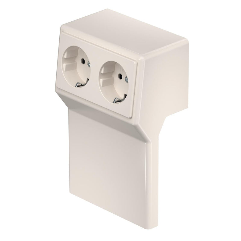 Rehau - Geräteträger für Sockelleistenkanal RAUDUO Gerätetank RD 2GT40105 cws Doppelsteckdose