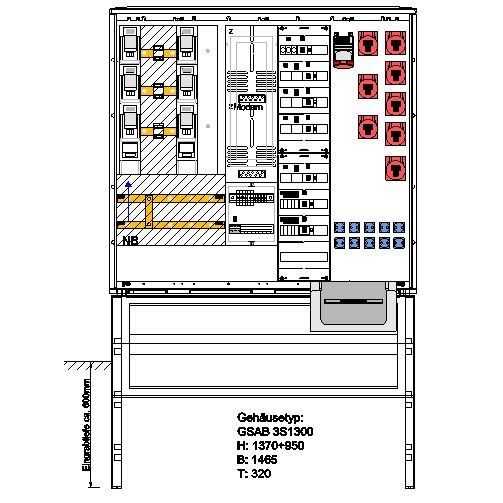 GSAB Elektrotechnik - Zähler-Komplettschrank Wandlermessung 04.W250.FP6333251610 N-energie 250A