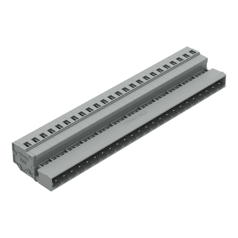 WAGO - Kabelsteckverbinder für Leiterplattensteckverbinder Stiftleiste mit Rastfüßen 231-624/018-000 5,00mm 24-polig grau − 10 Stück