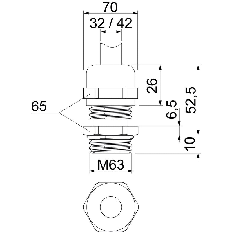 OBO Bettermann - Kabelverschraubung V-TEC VM63 EMV − 5 Stück