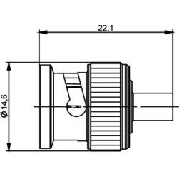 Telegärtner - Koax-Steckverbinder BNC-Kabelstecker Löt 100023310 G10 (1673A, UT-141) − 5 Stück