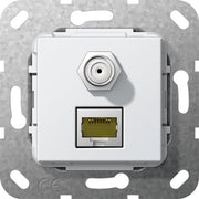 Gira - Einsatz/Abdeckung für Kommunikationstechnik Modular Jack RJ45 Cat6A 569703 rws SAT F und RJ45