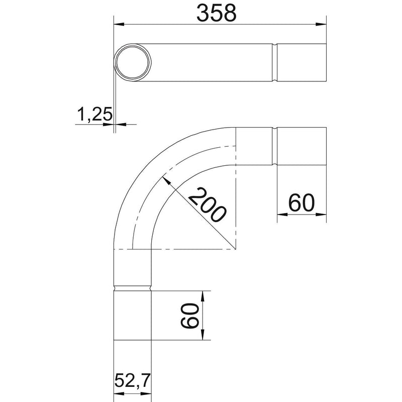 OBO Bettermann - Bogen für Installationsrohre Edelstahlrohrbogen SB50W A4 ohne Gewinde 50mm − 5 Stück