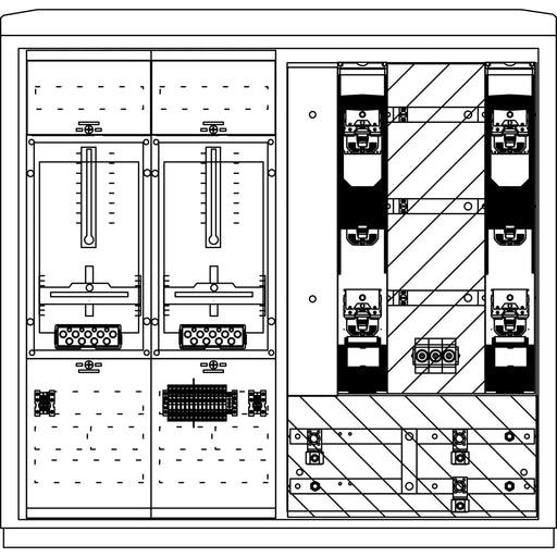 Elsta Mosdorfer - Zähler-Komplettschrank WS A850-2 W1 250A 2W1 DIN WS822.W1.N2102 Westfalen Wesernetz
