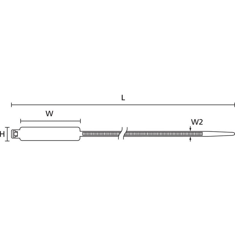 HellermannTyton - Kabelbinder Kennzeichnungsbinder IT50L-N66-NA natur − 100 Stück