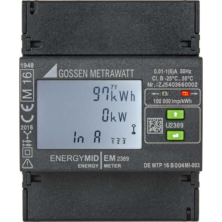 Gossen Metrawatt - Elektrizitätszähler Energiezähler MID, 4-L,1 U2389-V027 (6)A TCP/IP