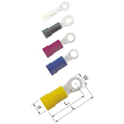Elpress - Verbinder für Cu-Leiter zum Verpressen Ringkabelschuh rot A1553R 0,5-1,5qmm M5 − 100 Stück