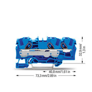 WAGO - Durchgangs-Reihenklemme Durchgangsklemme 2006-1304 0,5-6/10qmm blau, 3L