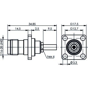 Telegärtner - Koax-Steckverbinder TNC Buchse 100023796 RG-316/U, 50 Ohm