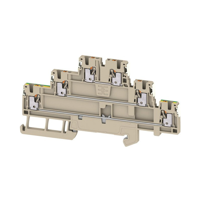 Weidmüller - Durchgangs-Reihenklemme Klemme, PUSH IN A3T 1.5 FT-FT-PE DL − 50 Stück