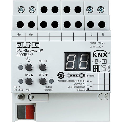 Jung - Bussystem-Systemschnittstelle/Medien-Gateway KNX DALI-Gateway 2099 REGHE TW REG 4 TE − 1 Stück