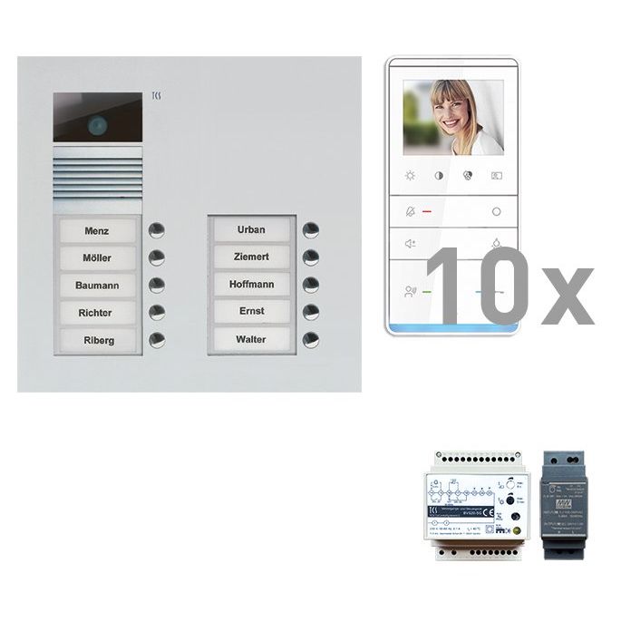 TCS Tür Control - Türsprech-Set Videosprechanlgenset color PVU17100-0010 10 Tasten UP,Freispr
