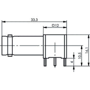Telegärtner - Koax-Steckverbinder BNC-Winkelbuchse 100023541 75Ohm löt f.gedr.Sch − 5 Stück