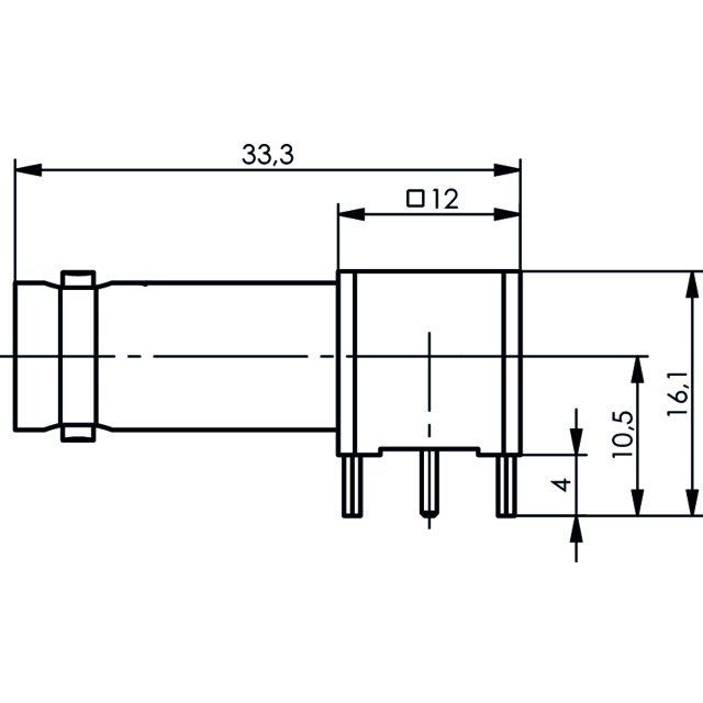 Telegärtner - Koax-Steckverbinder BNC-Winkelbuchse 100023541 75Ohm löt f.gedr.Sch − 5 Stück