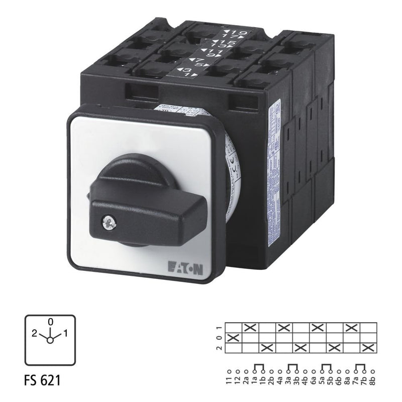 Eaton - Lastschalter Umschalter T3 32A Einbau T3-5-89/E rastend 0-Stellung