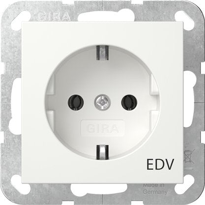 Gira - Steckdose Aufdruck EDV 445803 Reinweiß