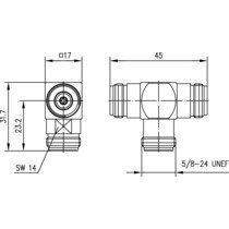 Telegärtner - Koax-Kupplung N-T-Stück (F-F-F) 50Ohm 100024151 UG-28/U